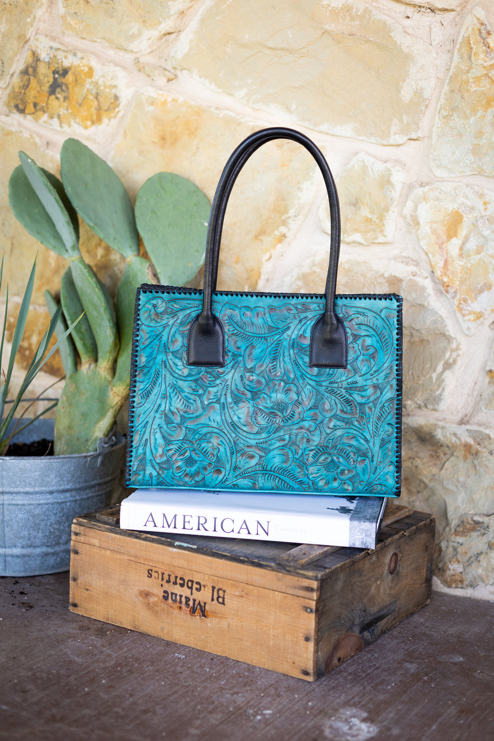 Tooled Turquoise Classic Tote