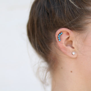5 Stone Turquoise Cartilage Earring