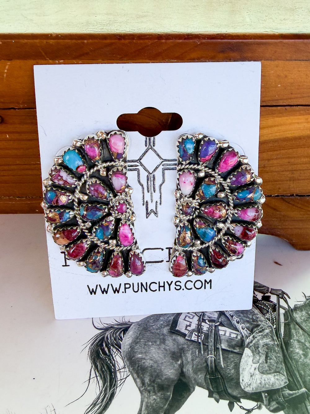 1 Inch Pink Dahlia Half Cluster Earrings 1.0