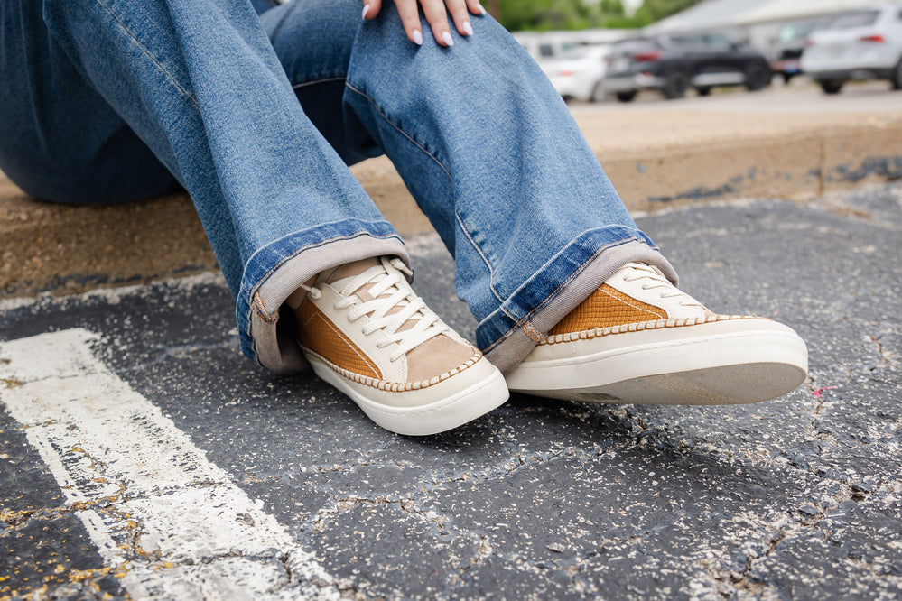 Zolen Brown Woven Sneakers