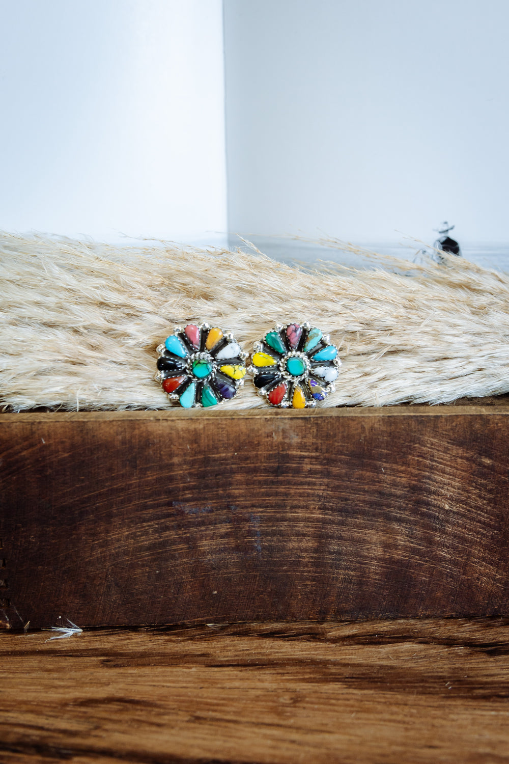 1 inch Multi Color Cluster Earrings