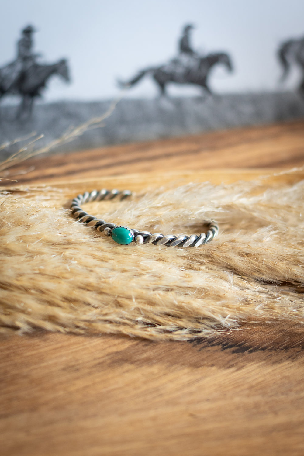 Turquoise Stone Twisted Rope Stacker Cuff