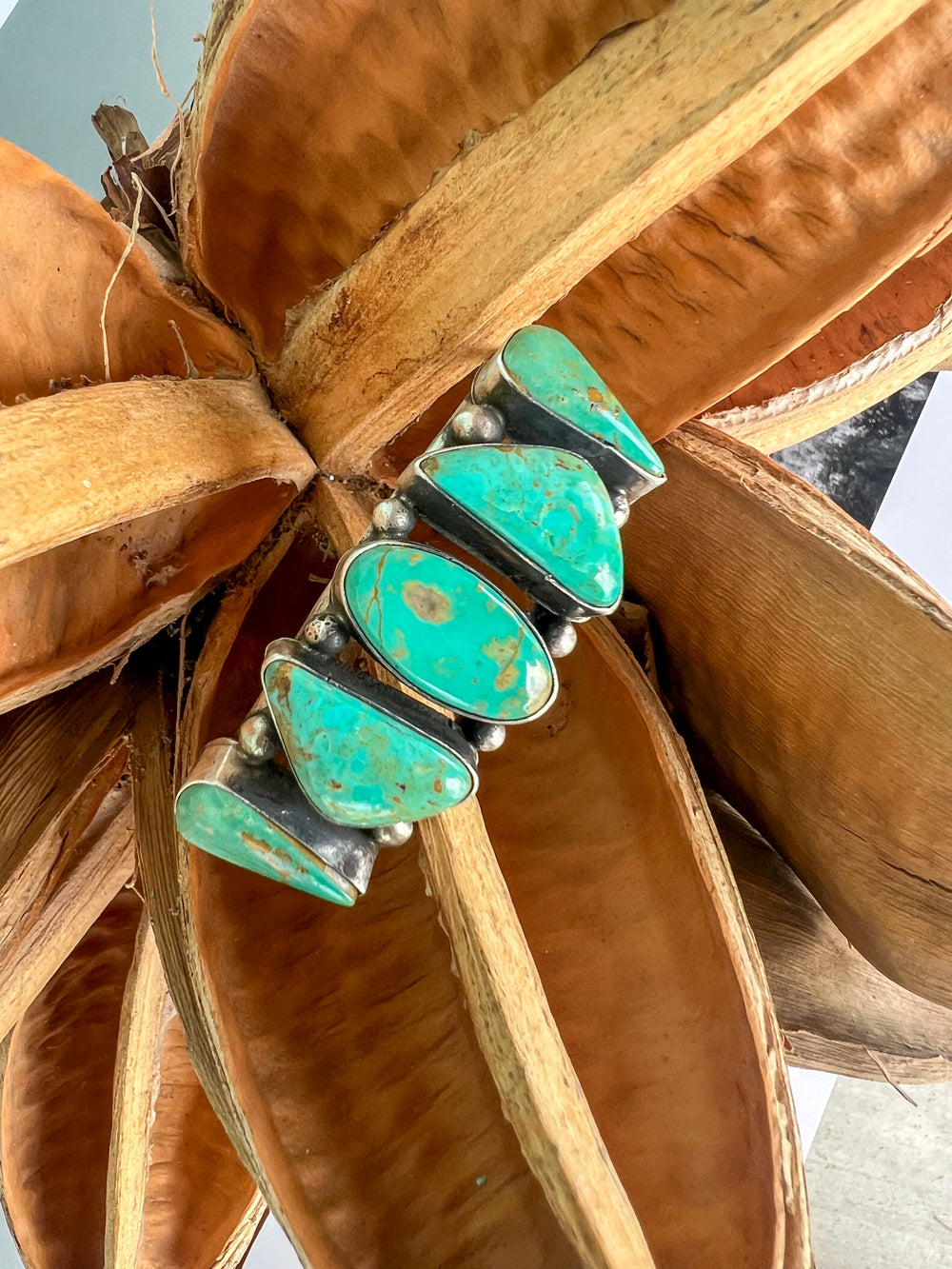 5 Stone Turquoise Geo Cuff