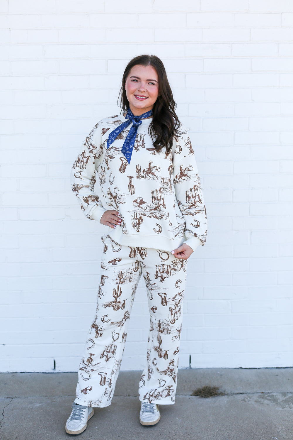Classic Western Print Cozy Pant