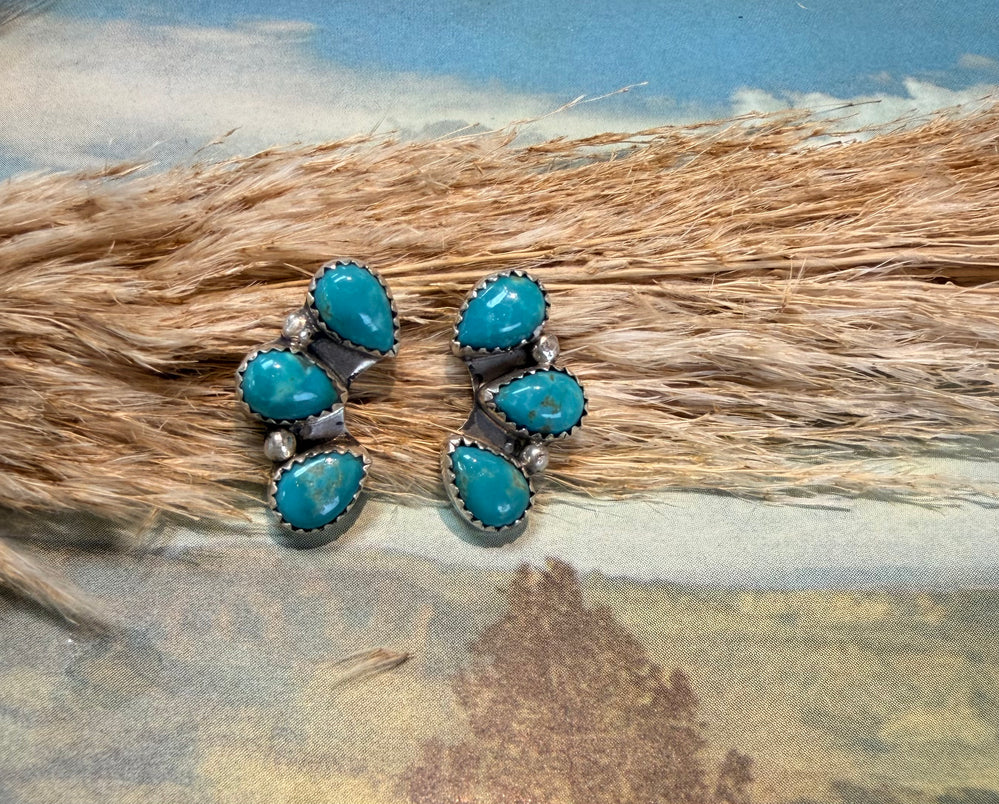 3 Stone Tyla Turquoise Earrings