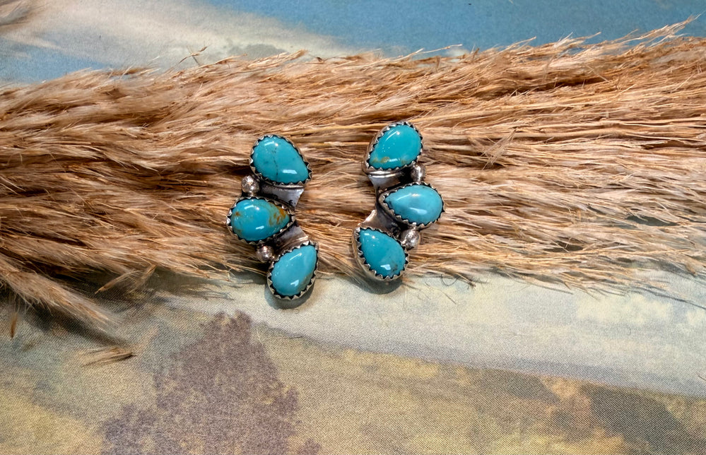 3 Stone Tyla Turquoise Earrings