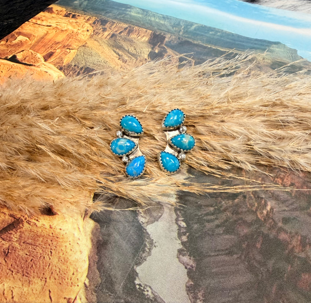 3 Stone Tyla Turquoise Earrings