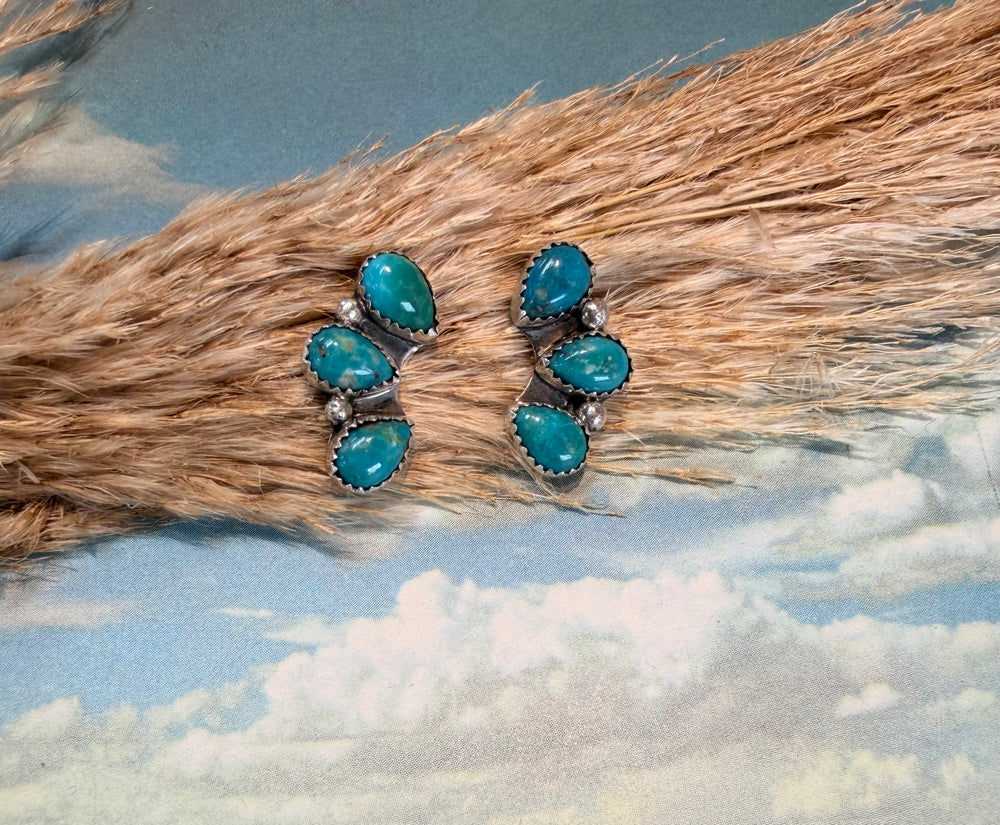 3 Stone Tyla Turquoise Earrings