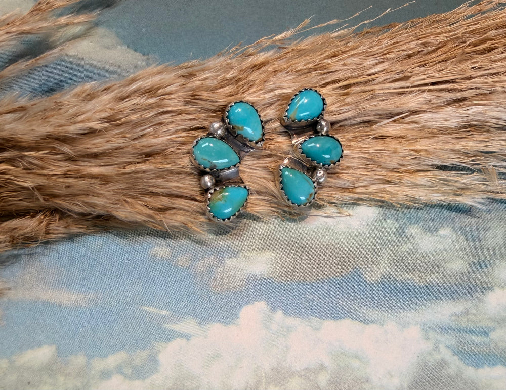 3 Stone Tyla Turquoise Earrings