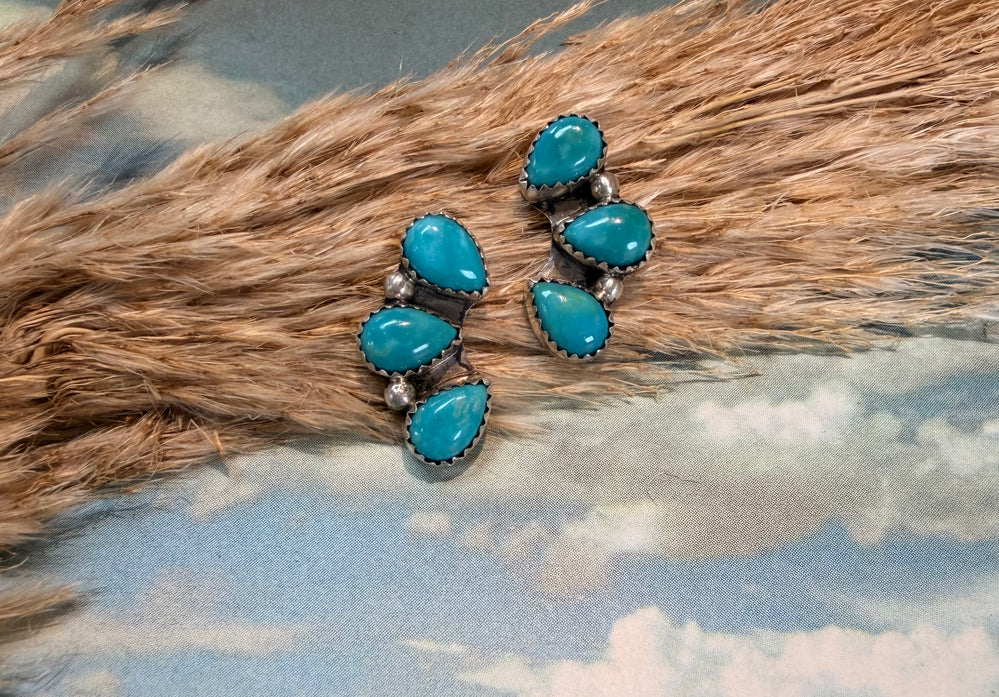 3 Stone Tyla Turquoise Earrings