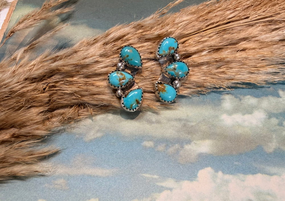 3 Stone Tyla Turquoise Earrings
