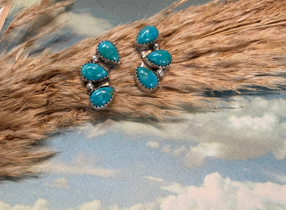 3 Stone Tyla Turquoise Earrings