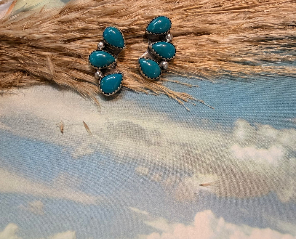 3 Stone Tyla Turquoise Earrings