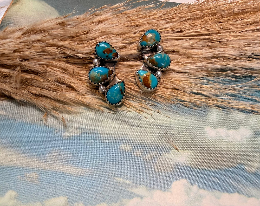 3 Stone Tyla Turquoise Earrings