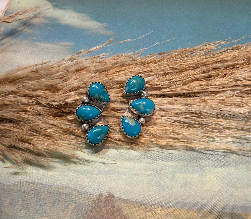 3 Stone Tyla Turquoise Earrings