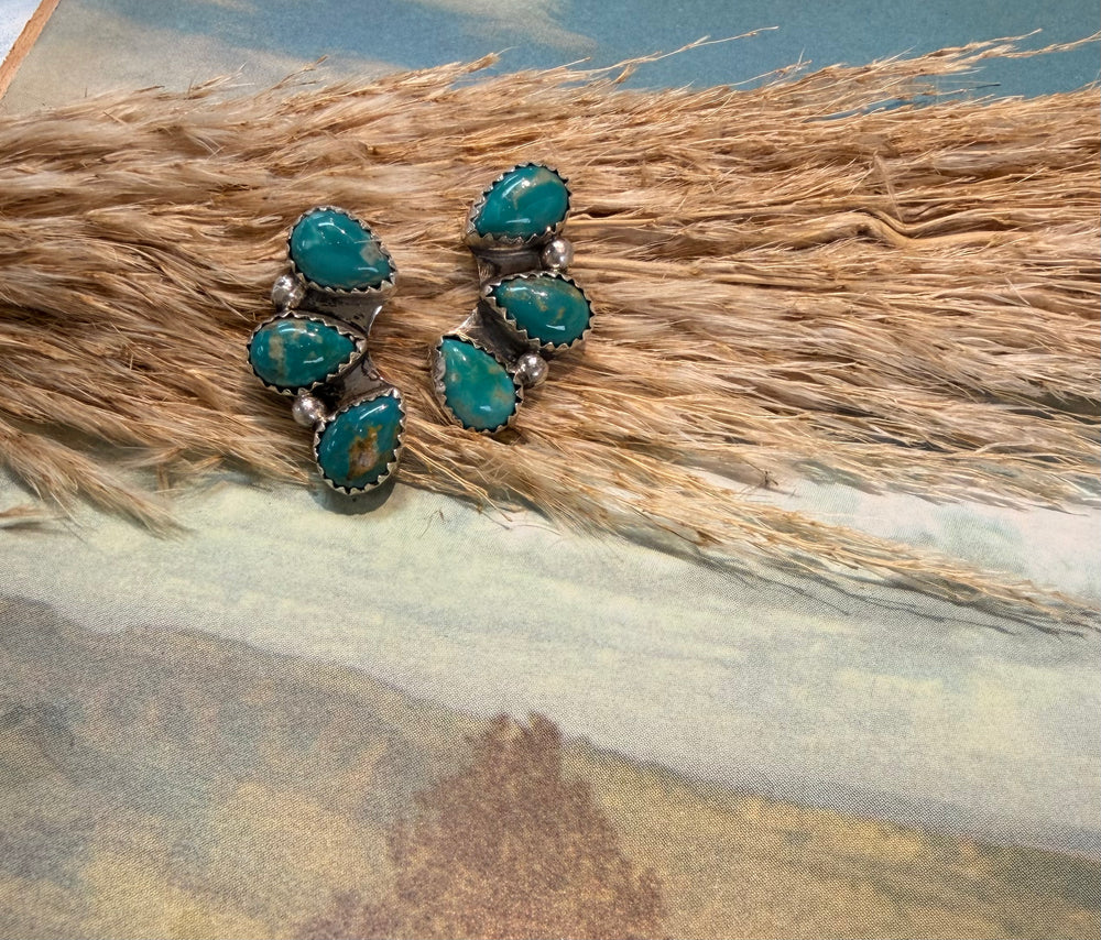 3 Stone Tyla Turquoise Earrings