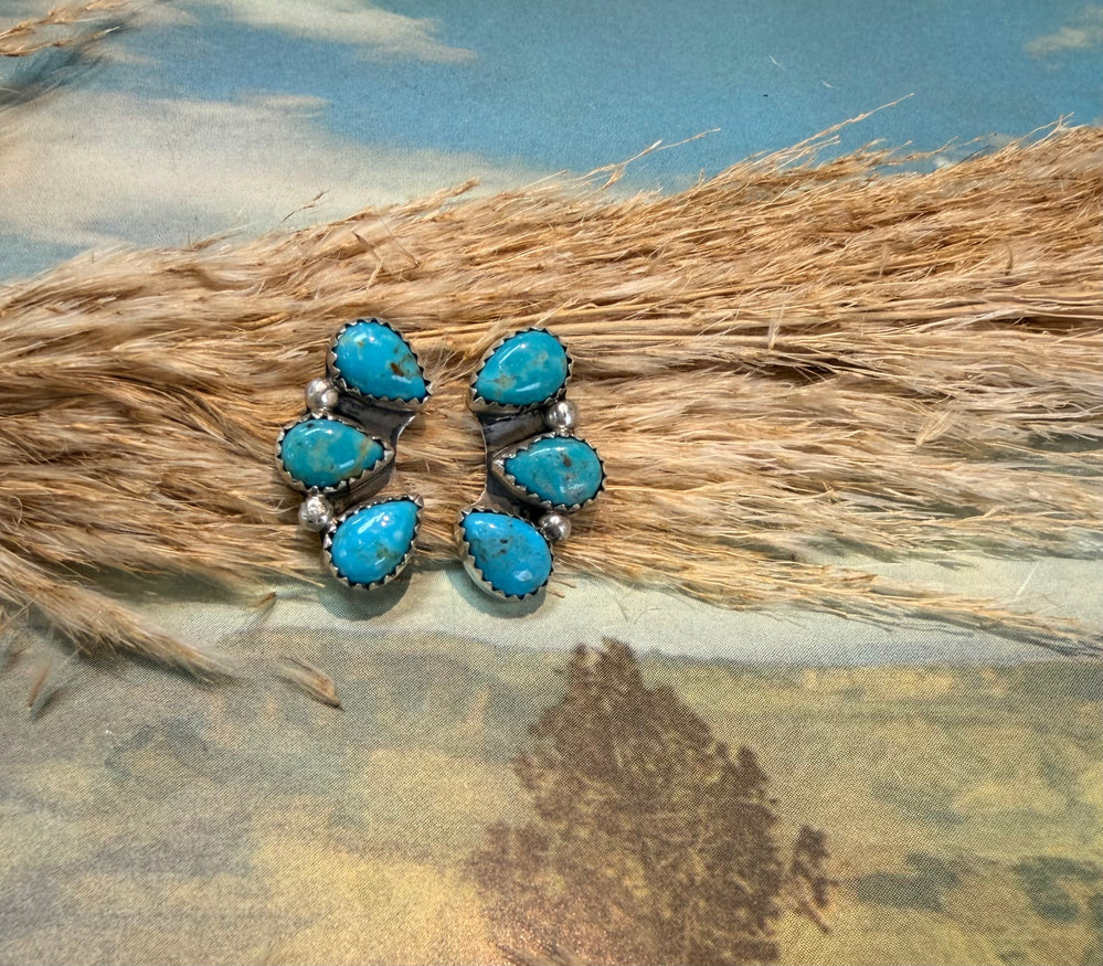 3 Stone Tyla Turquoise Earrings