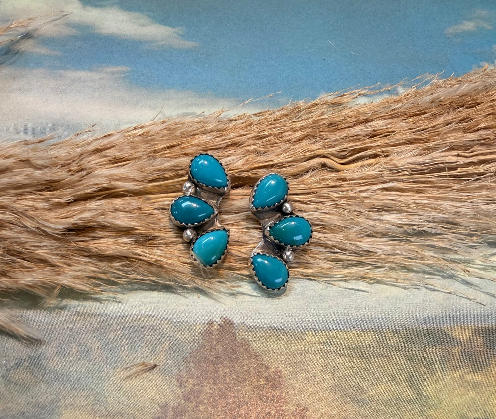 3 Stone Tyla Turquoise Earrings