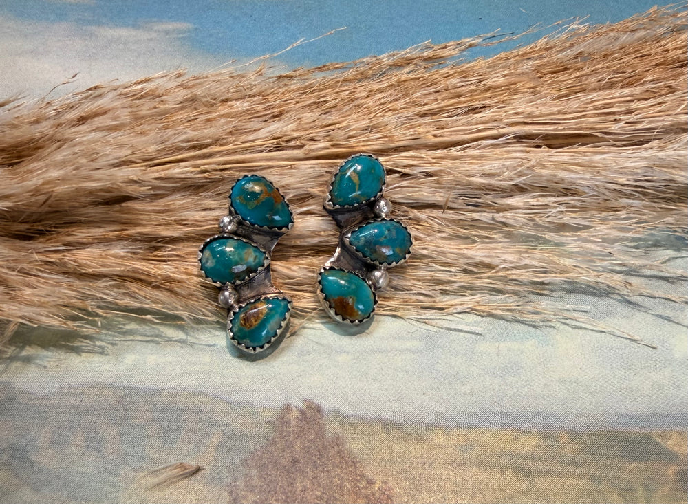 3 Stone Tyla Turquoise Earrings