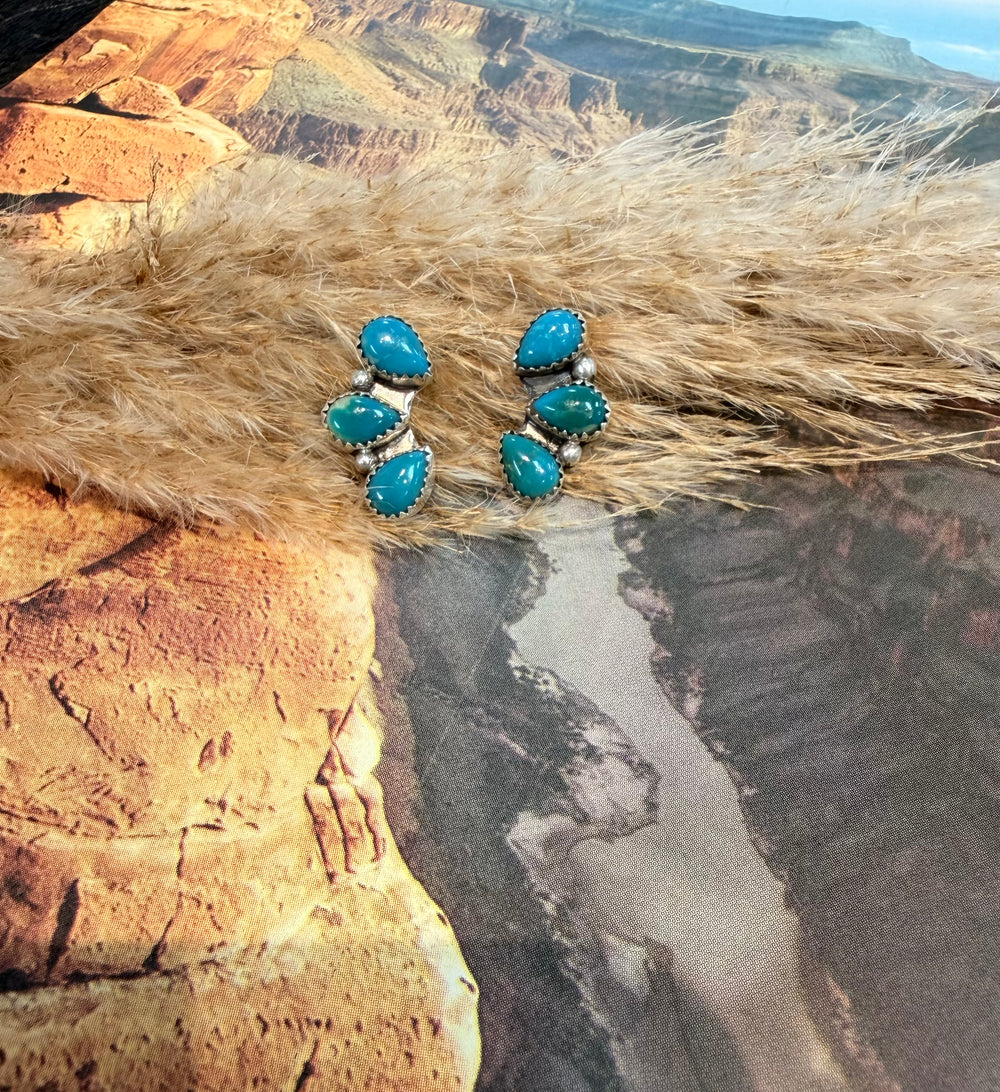 3 Stone Tyla Turquoise Earrings