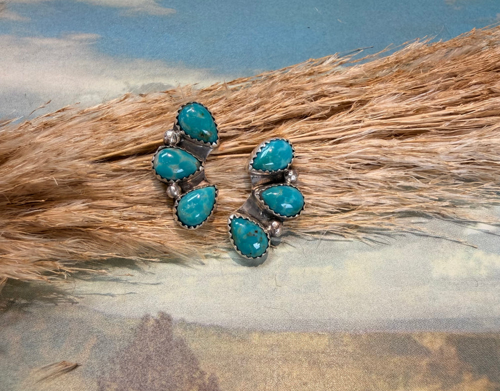 3 Stone Tyla Turquoise Earrings