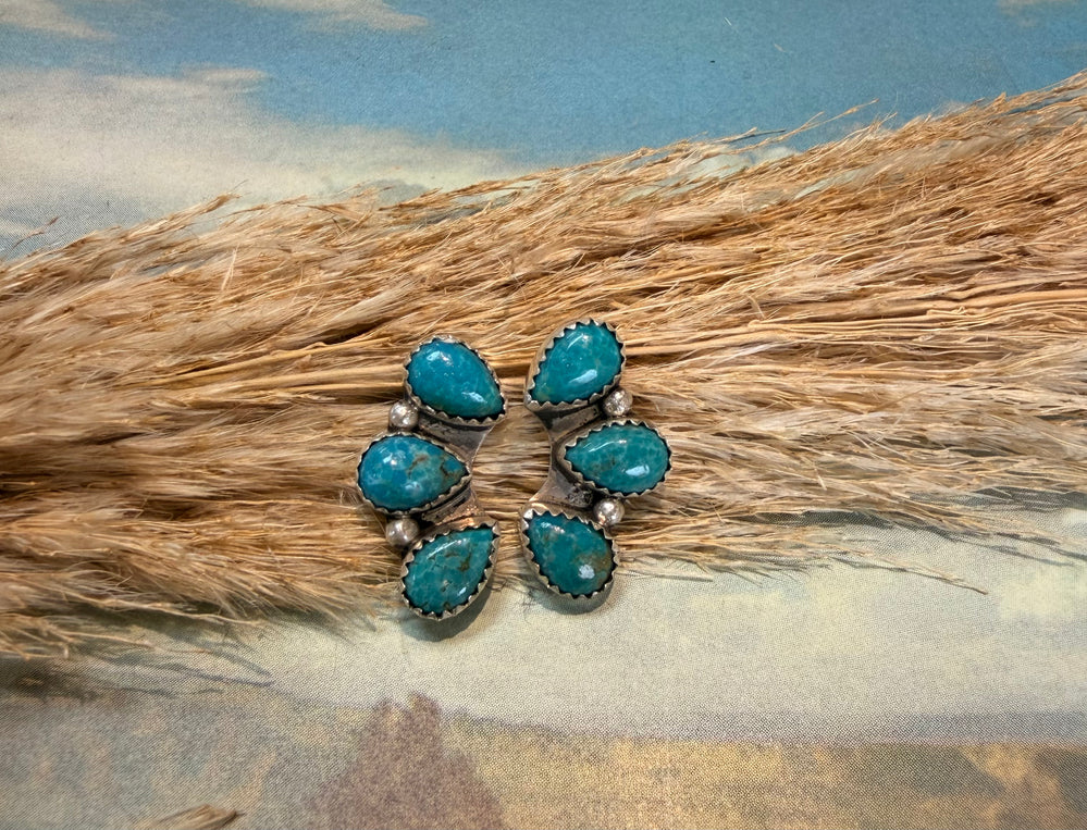 3 Stone Tyla Turquoise Earrings