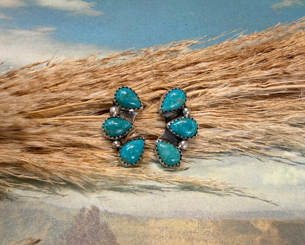 3 Stone Tyla Turquoise Earrings