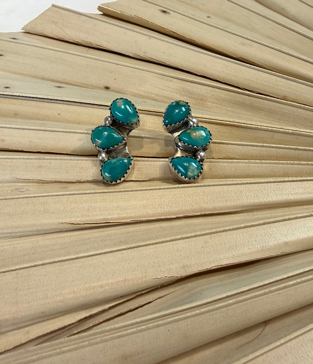 3 Stone Tyla Turquoise Earrings