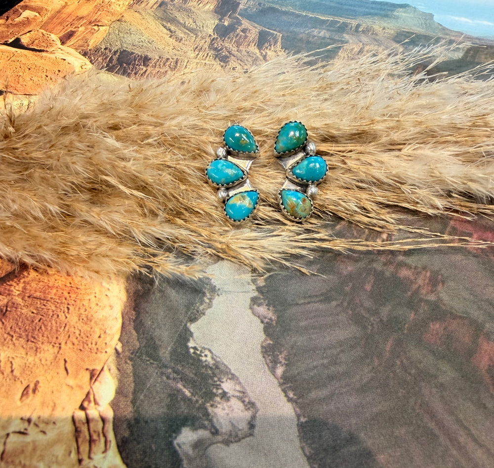 3 Stone Tyla Turquoise Earrings