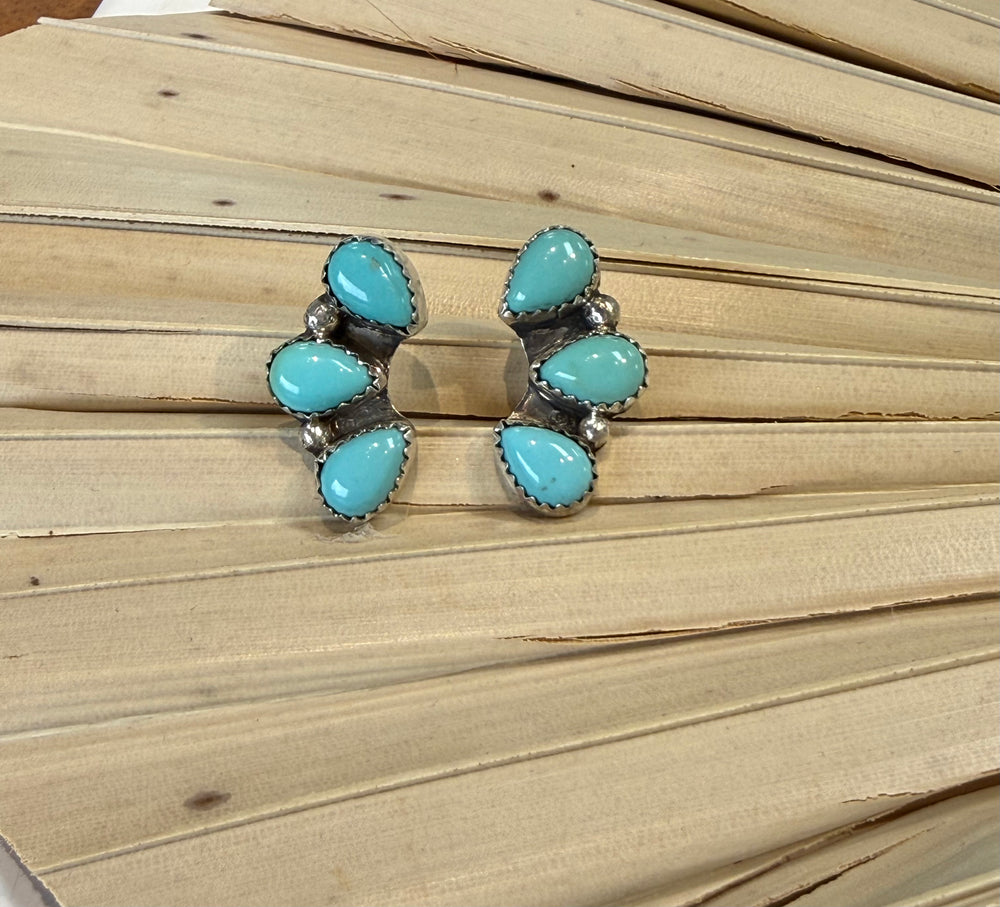 3 Stone Tyla Turquoise Earrings