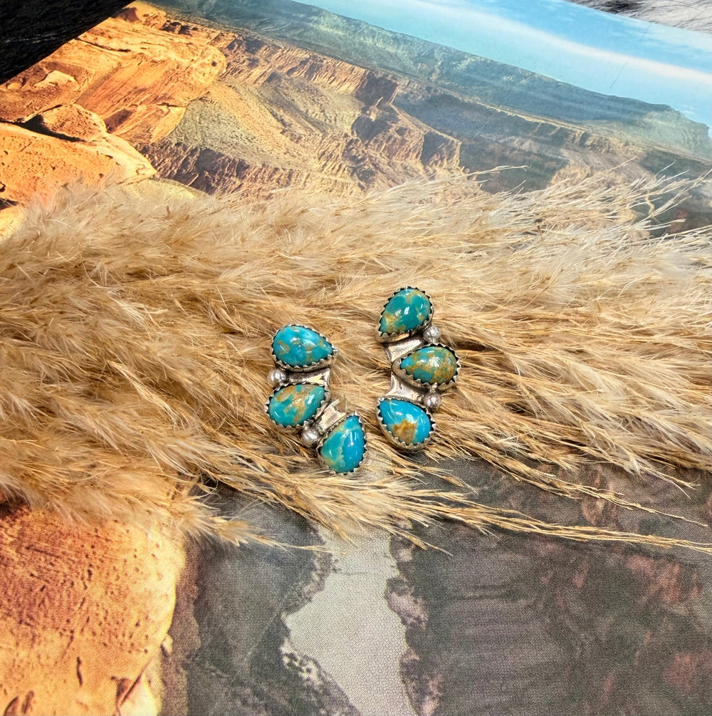 3 Stone Tyla Turquoise Earrings