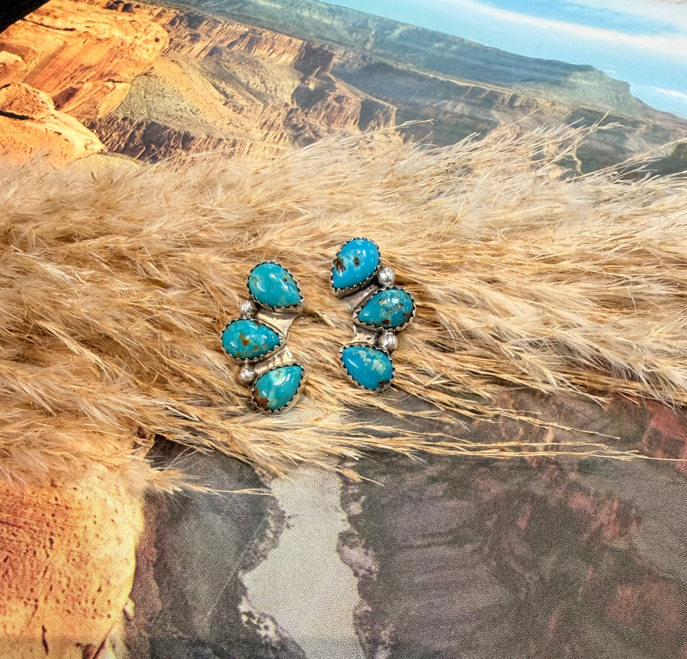 3 Stone Tyla Turquoise Earrings