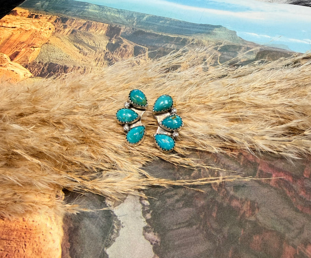 3 Stone Tyla Turquoise Earrings