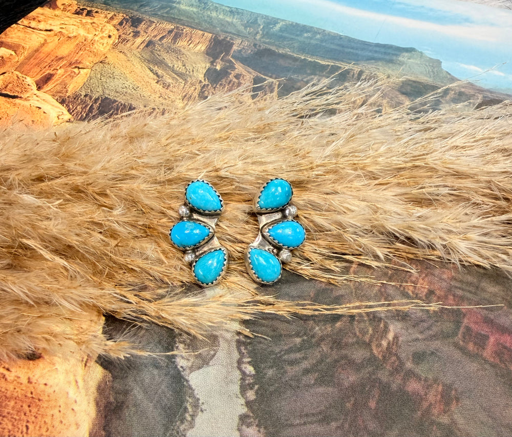 3 Stone Tyla Turquoise Earrings