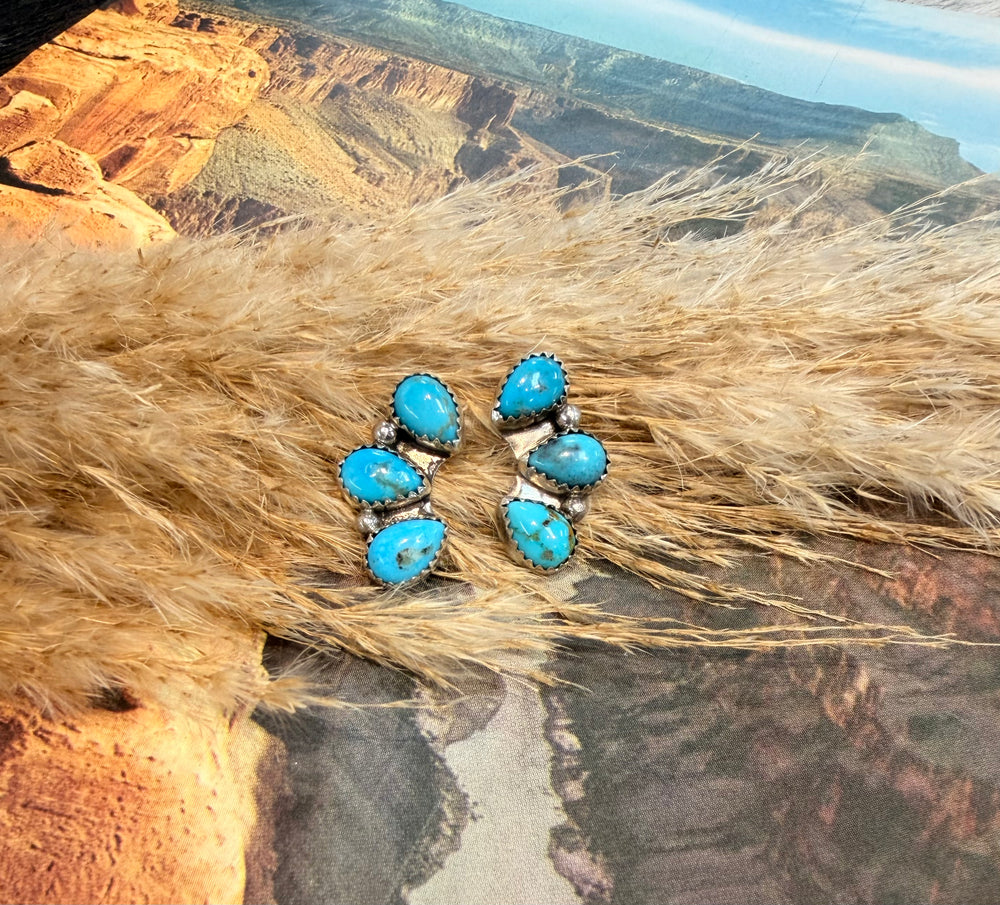 3 Stone Tyla Turquoise Earrings