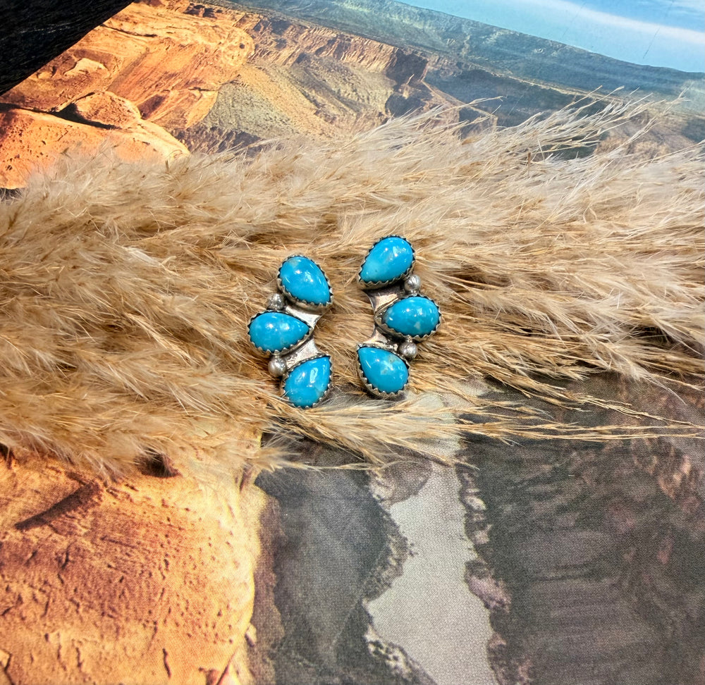 3 Stone Tyla Turquoise Earrings