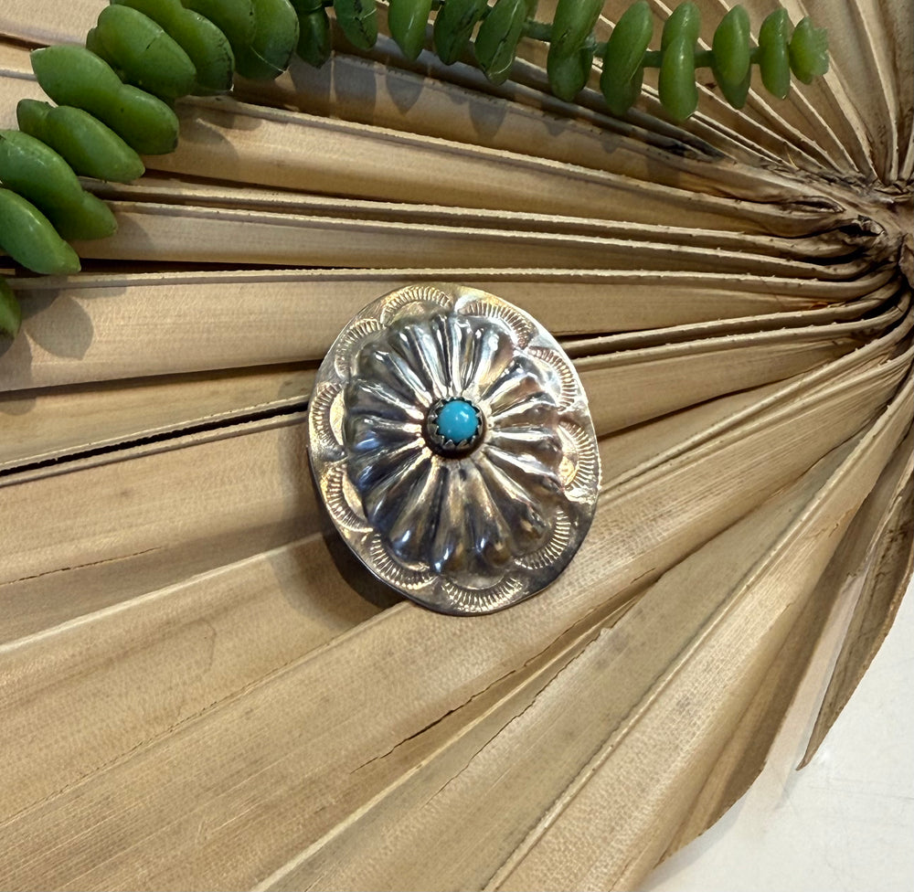 Turquoise Concho Hat Pin