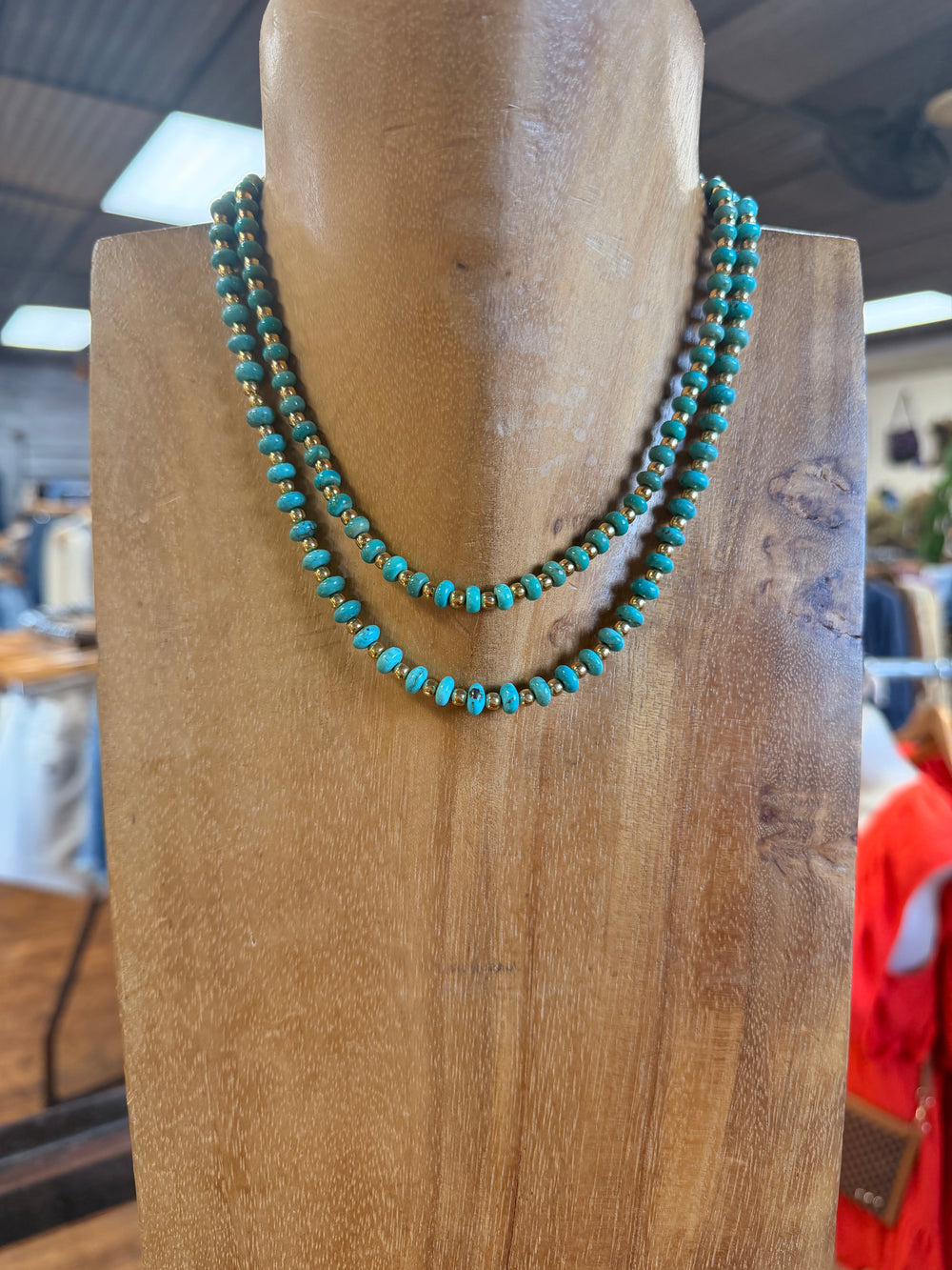 4mm Golden Turquoise Mix Necklace