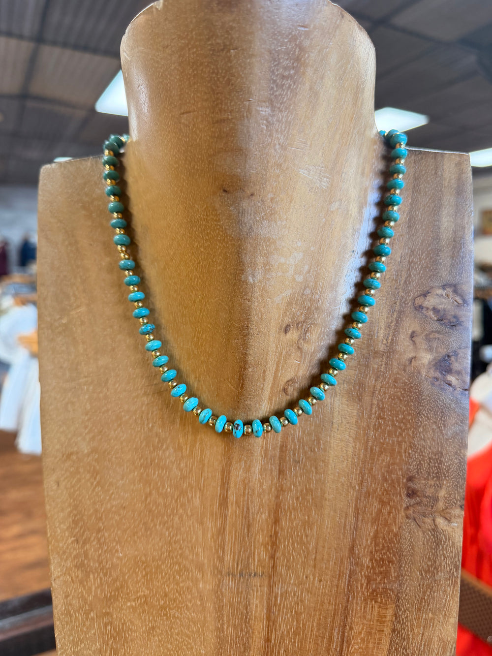 4mm Golden Turquoise Mix Necklace