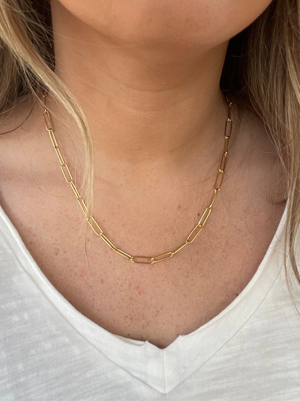 Medium Link Paperclip Necklace 18K Gold Plate