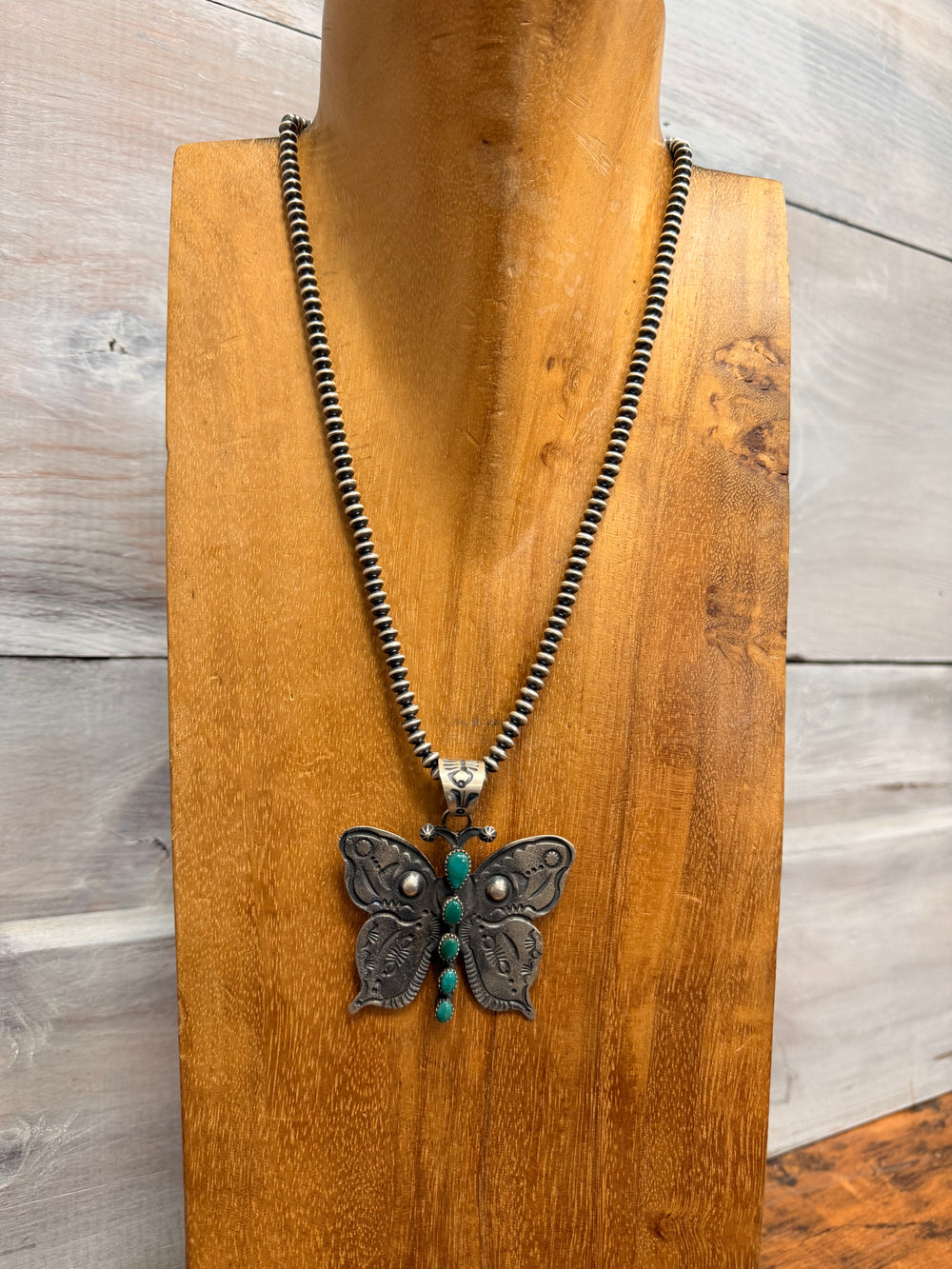 5 Stone Turquoise Butterfly Pendant