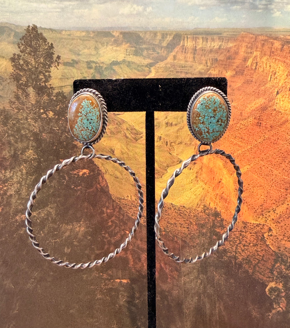 #8 Turquoise Drop Hoops