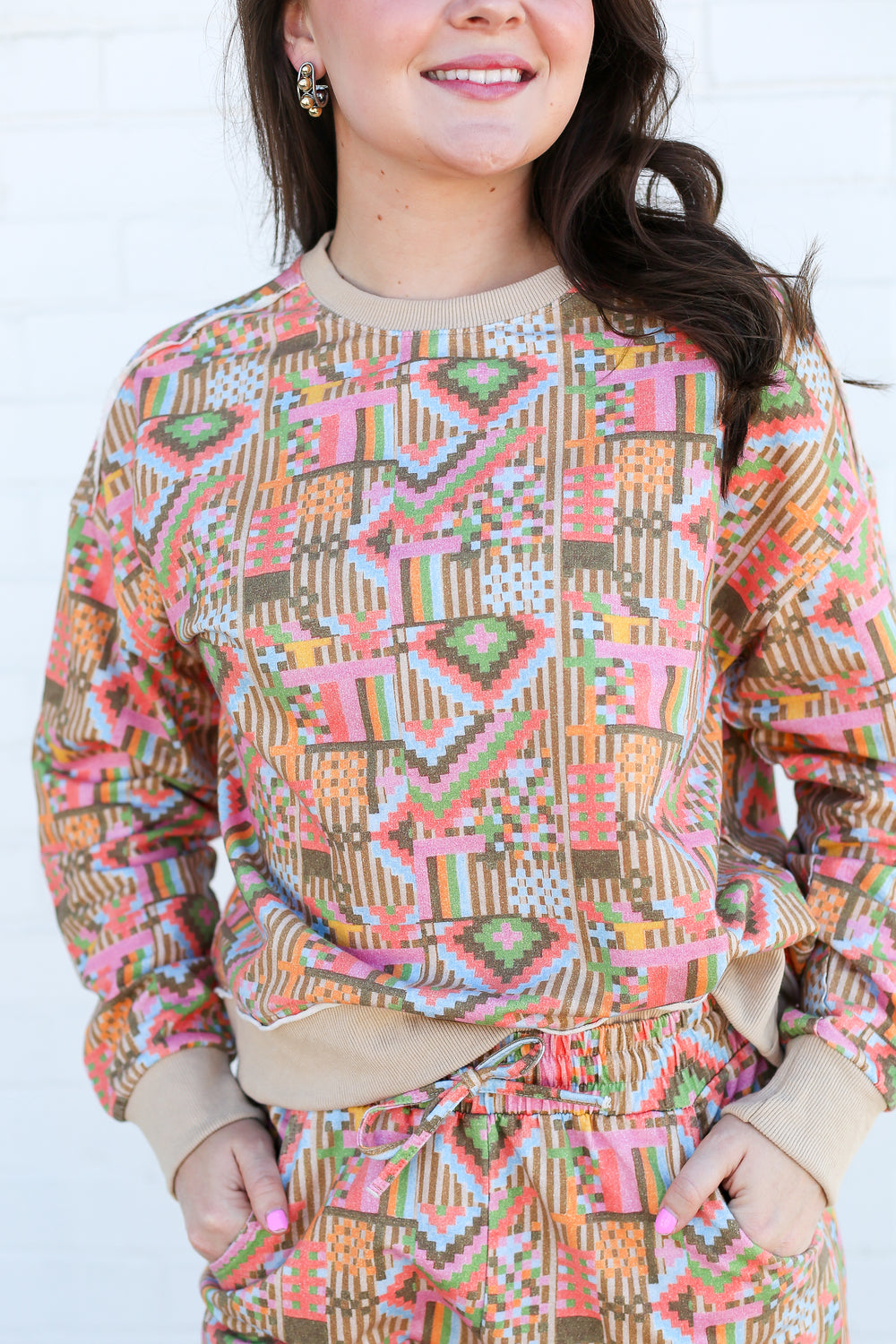 Ada Aztec Comfy Long Sleeve Pullover