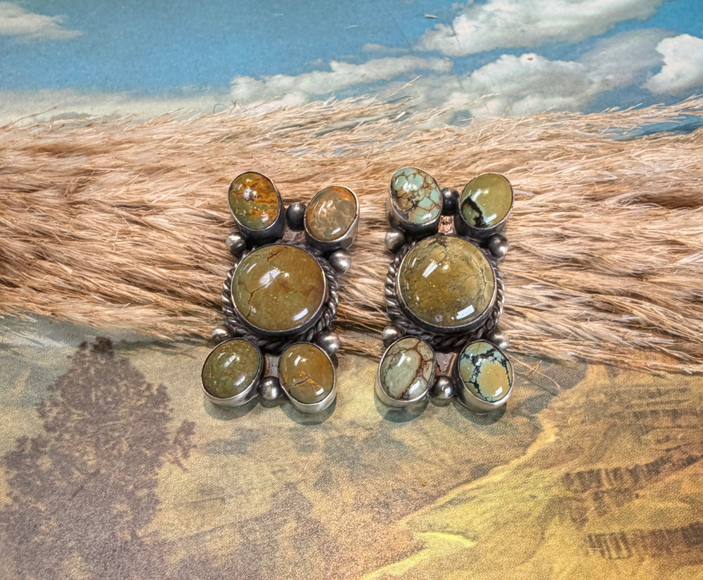 Ada Green 5 Stone Earrings 2.0