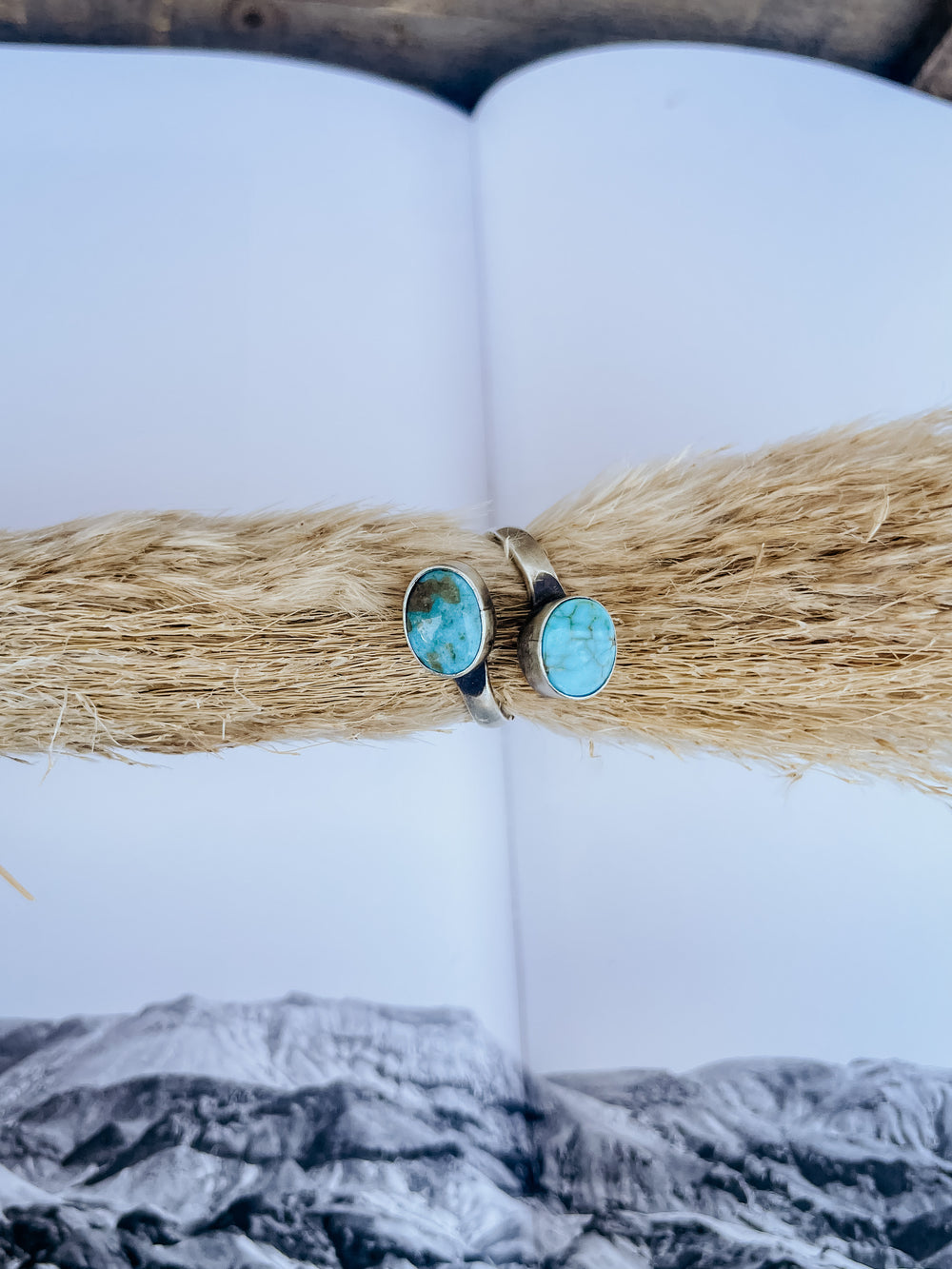 Two Stone Adjustable Turquoise Ring