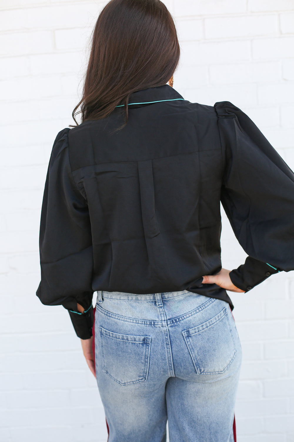 Anne's Black Floral Embroidered Blouse