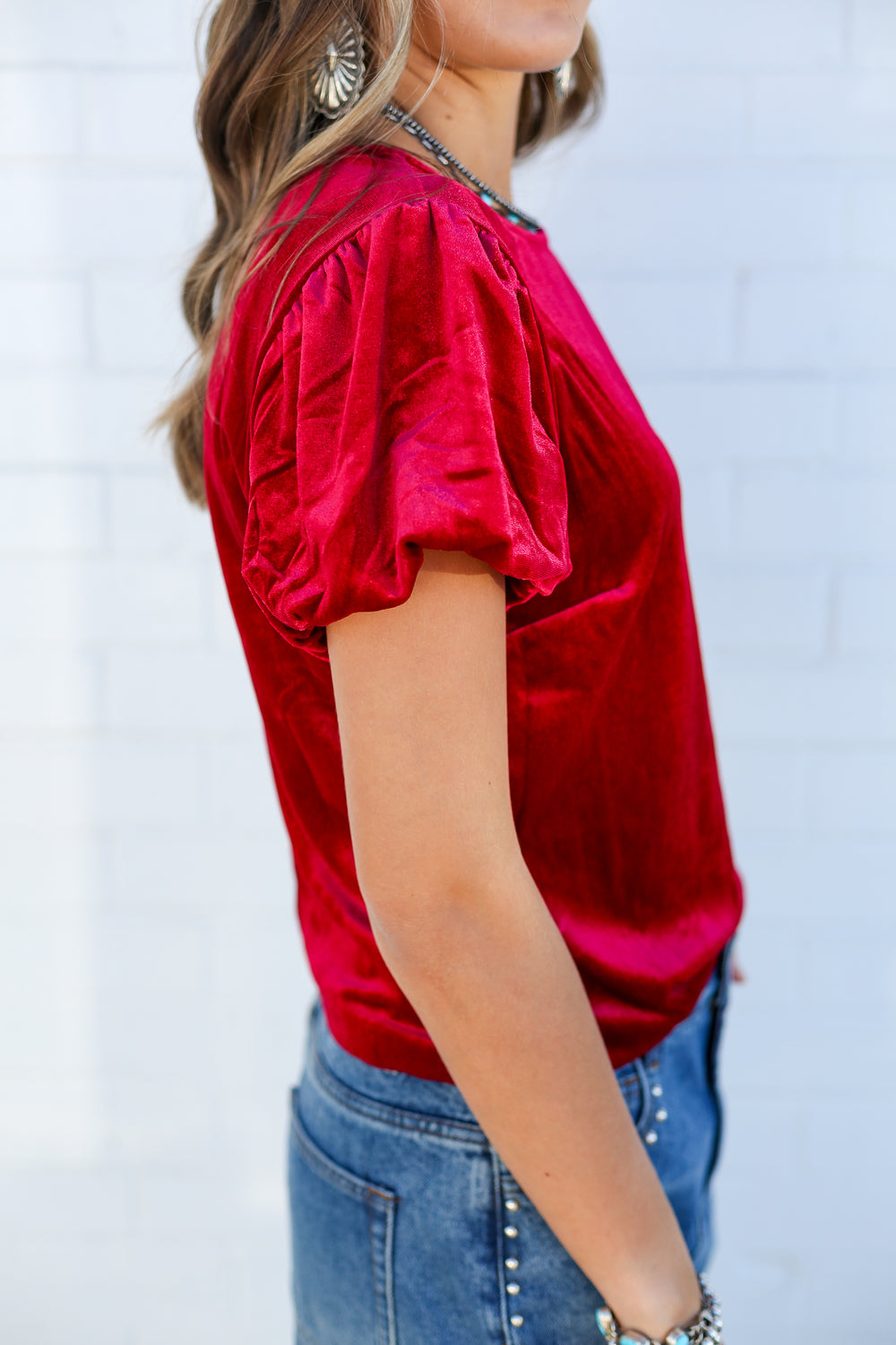 Apple Blush Vanessia Ruffle Sleeve Blouse