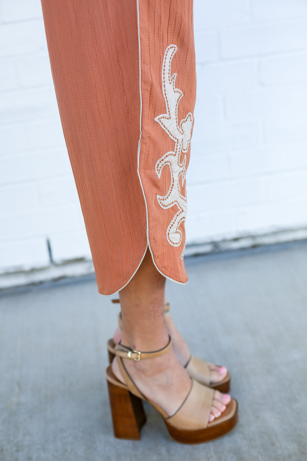 Apricot Frontier Boot Stitched Pants