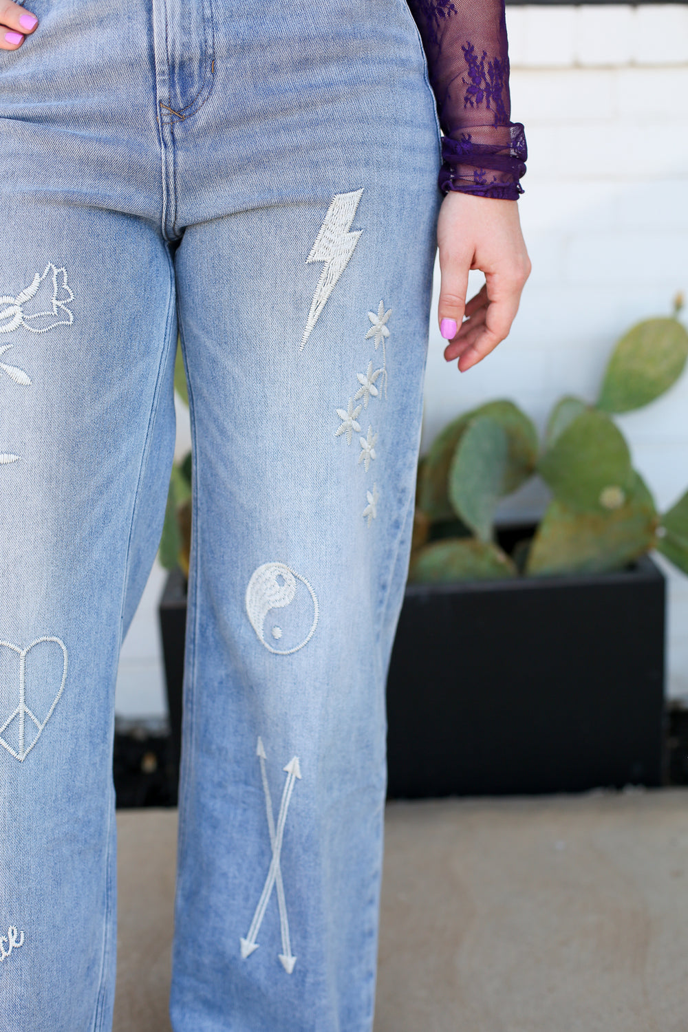 Audrey High Rise Raw Cut Sketchbook Fade Jeans