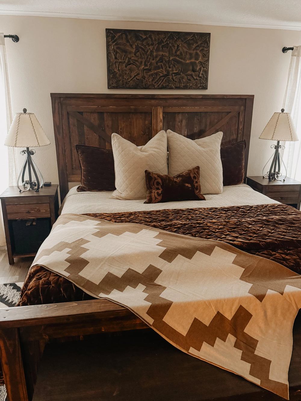 Western Grande Presidio Brown/Tan Throw Blanket